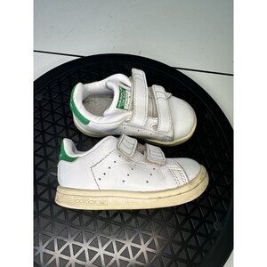 Adidas Stan Smith Toddler Sz 5K Sneaker White Green Hook & Loop